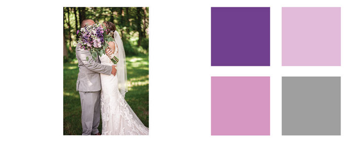 Lilac and violet color palette.